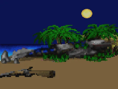 Somebody left a shotgun on this forgotten beach.