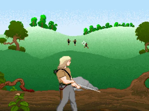 Taking aim with the mouse.