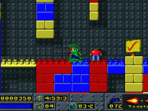 Even you can shoot the Legoman's head off