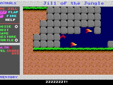 You can transform into a flamebird by collecting this red symbol. I'm this flamebird on the left.