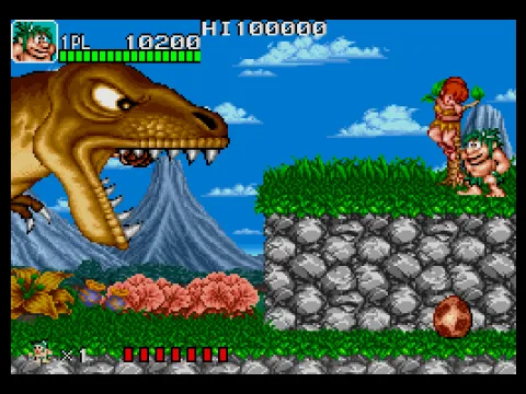 First boss - a big & bad dinosaur.