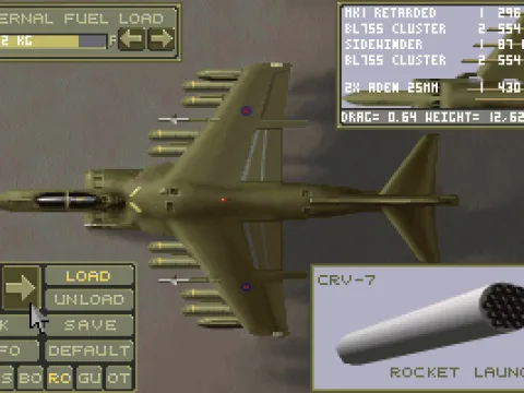 I'm selecting the armament for my Harrier.