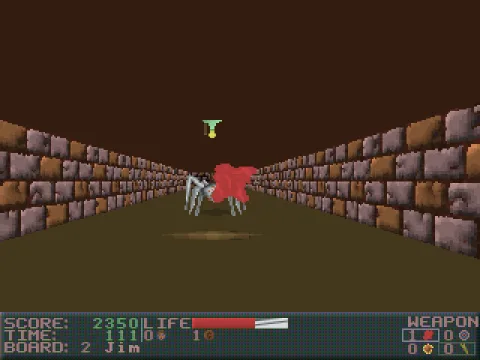 Shooting the bubble-gum gun.