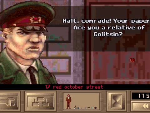 A militia officer guards the crime scene