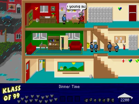 Talking to the secretary.