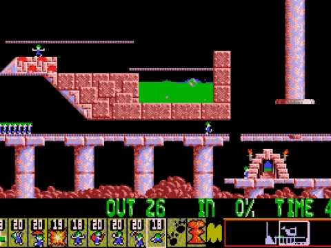 Blocker prevents lemmings from falling in acid  (VGA)