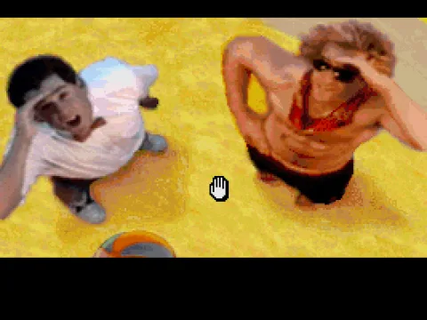 Les and a life guard observing a solar eclipse about to take place...