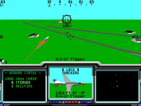 Firing a Stinger to the enemy MIG