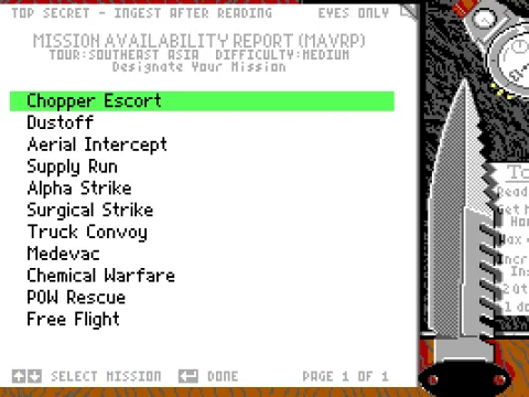 Mission Selection (for Southeast Asia)