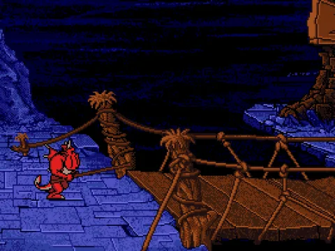 armed with only a stick, you dare to cross the bridge