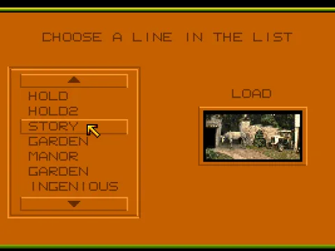 Save/Load Screen always shows a small image of your current position.