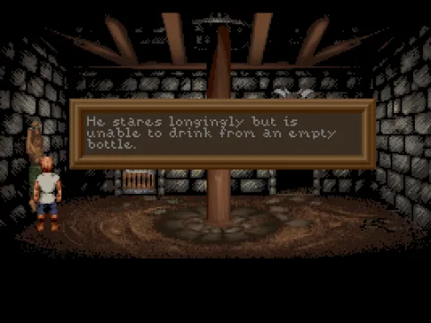 While giving a empty bottle to a prisoner...