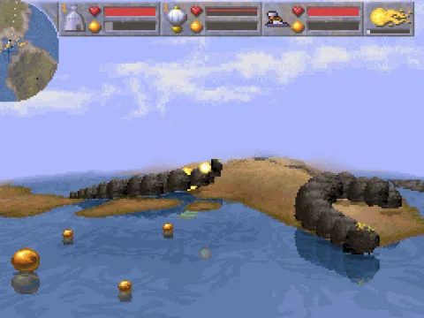 Two giant worms attacking!