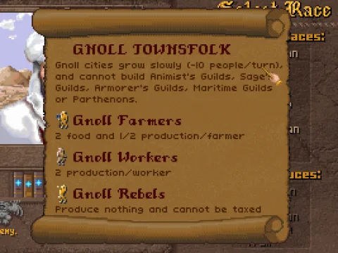 Although it doesn't mention it in the description, gnolls are tougher in combat than most other races