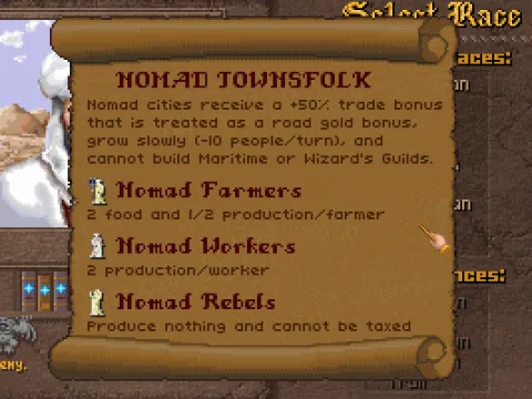 Each race has different pros and cons, as well as special combat units not available to other races.