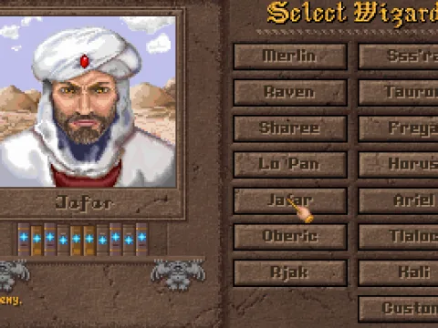 The books indicate the type of magic used by the character, as well as their skill.  Jafar here is a master of Sorcerous magic.