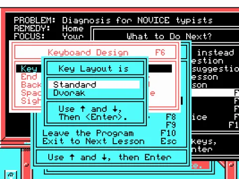 Selecting the Key Layout (Standard or Dvorak)