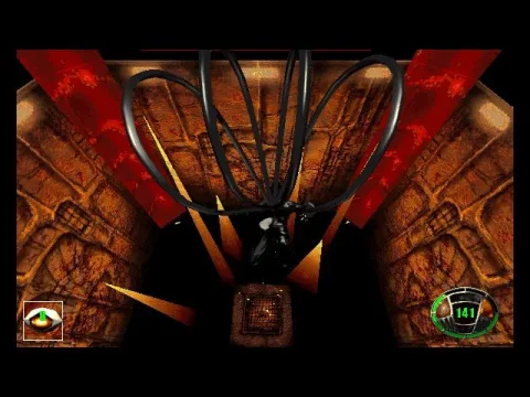 Kurt is using his futuristic parachute.