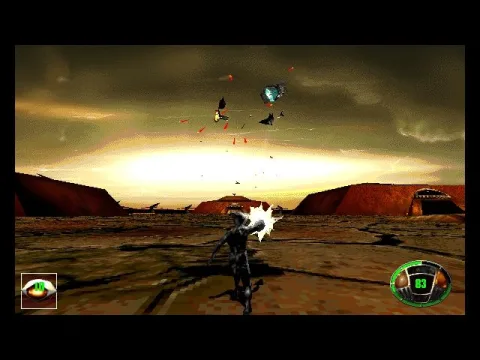 Shot down the alien fighter.