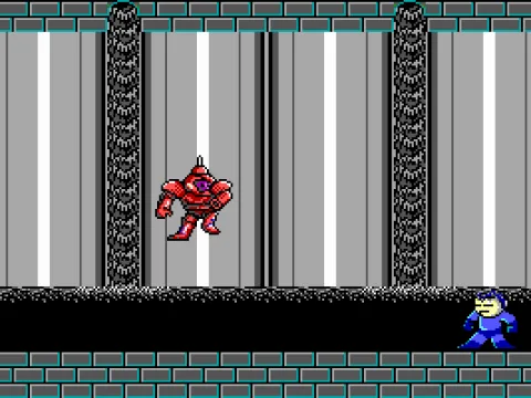 Oil Man attacks Mega Man in his oily lair