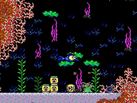 Underwater exploring in Shark Man's stage