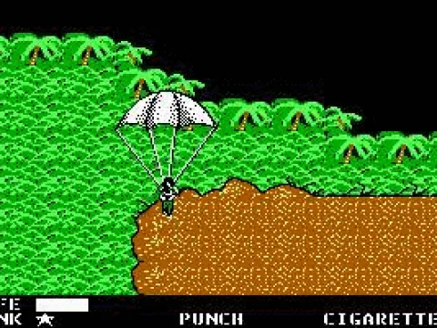 Solid snake parachutes-in in full 8-bit glory!