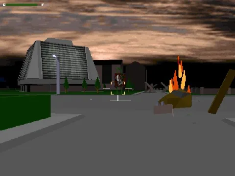 The first level takes place in a suburb