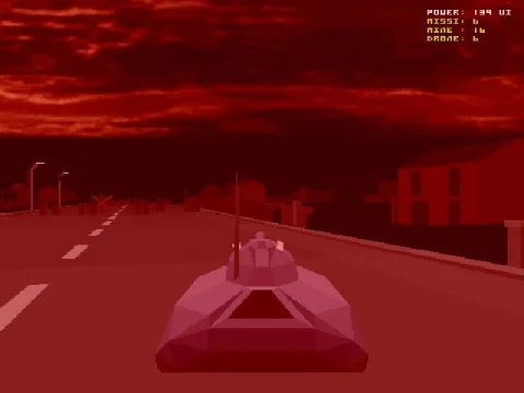 The screen goes red when critically damaged