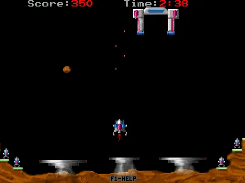 On the ascent the ship's gun is active