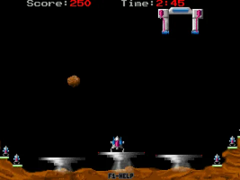 The ship has landed safely. The astronaut on the far right is in the process of beaming aboard. This happens automatically