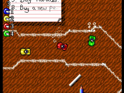 Racing across the table...