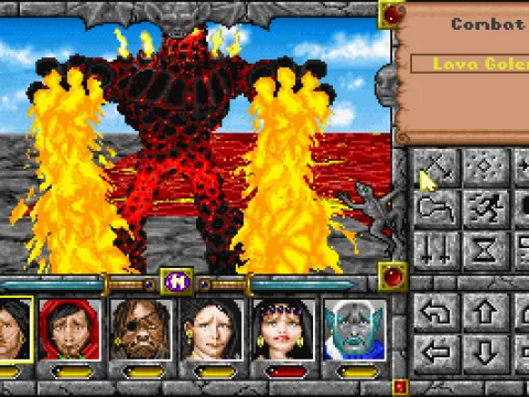 Hot battle: Lava golems can destroy weapons with their flame attack.