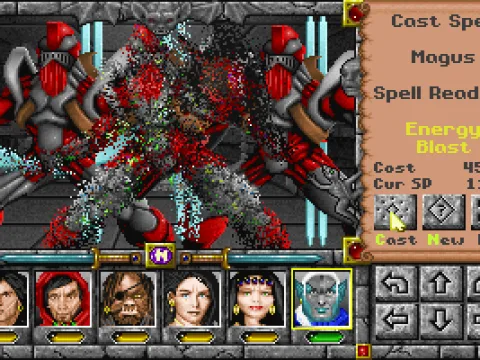 A Death Knight dissolves under an Energy Blast spell.