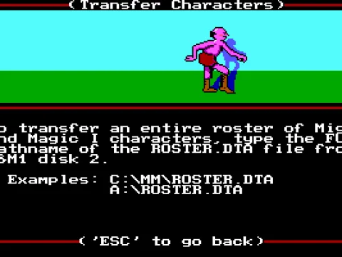 Transferring characters and uh... watching a bald guy in shorts dance around (??)