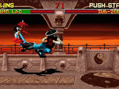Sub-zero and Kung Lao in the flight