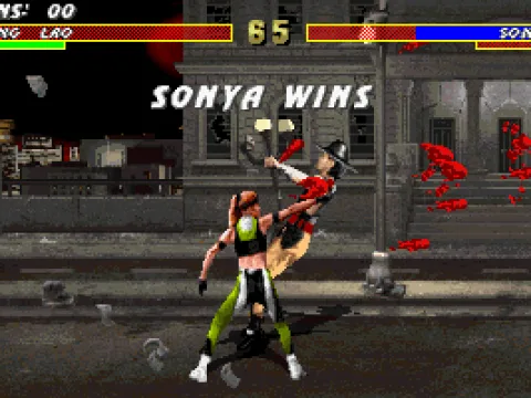 Sonya defeats Kung Lao