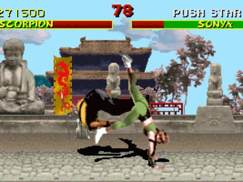 Sonya turns Scorpion upside down