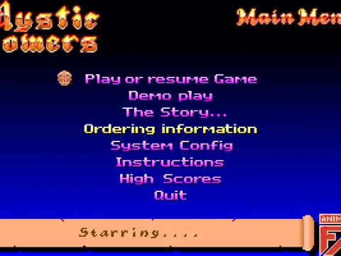 The title screen