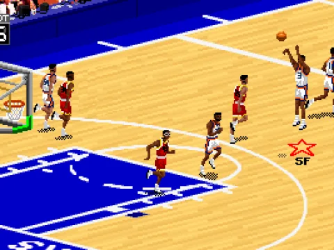 Trying a three point basket