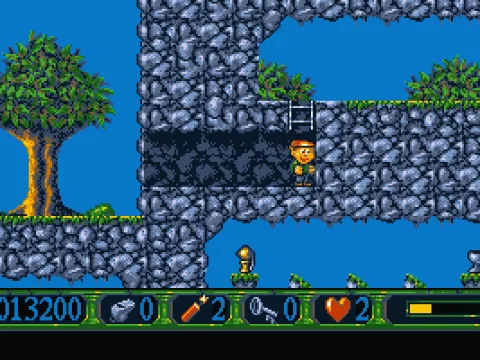 You have broken through the wall to access this ladder...