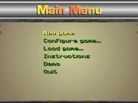 Main menu