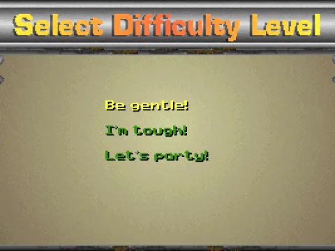 The game offers several levels of difficulty