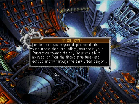 The game is wonderfully interactive. You get this slick, elaborate response here on the Main Street if you try talking to the buildings...