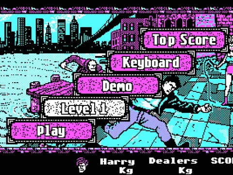 Options menu, note you can choose difficulty level