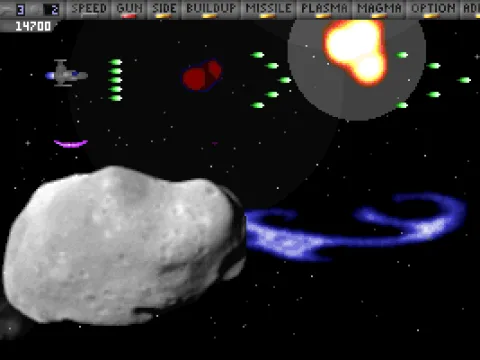 Some levels have pretty big asteroids.