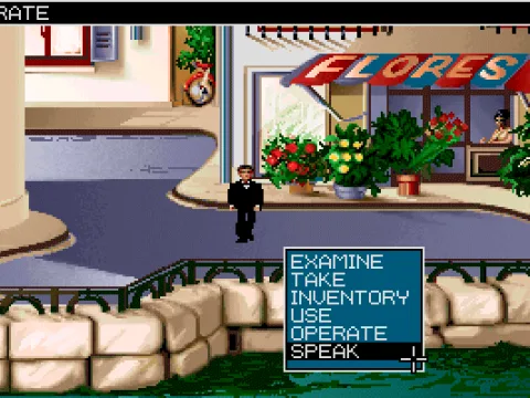 The command menu pops up on a click. (VGA)