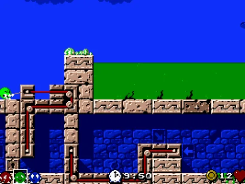 Lagoon Level 3 - Pulling the rock operates the pulley system