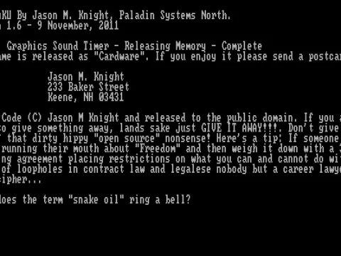 Exit screen / author's note