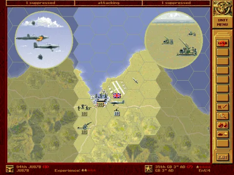 AA guns blazing upon german's infamous Stuka bombers.