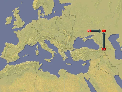 Pre-battle map will select the point of attack, invader, and defender.